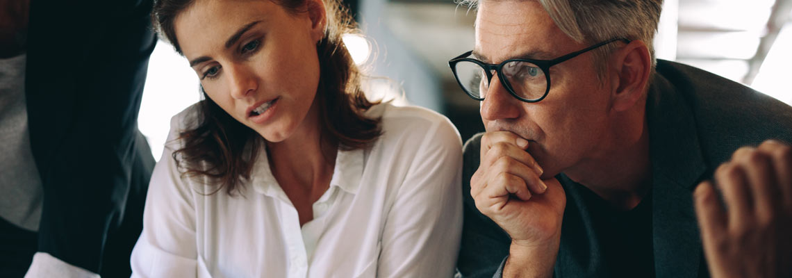 Man and woman in meeting