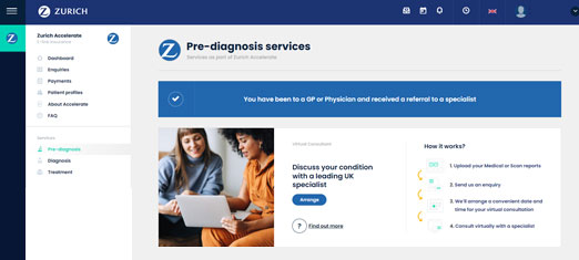 Trustedoctor platform pre-diagnosis screen